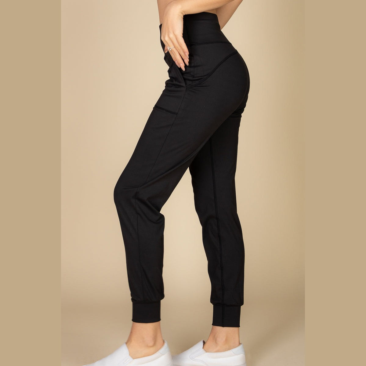 High Waisted Wide Waistband Joggers