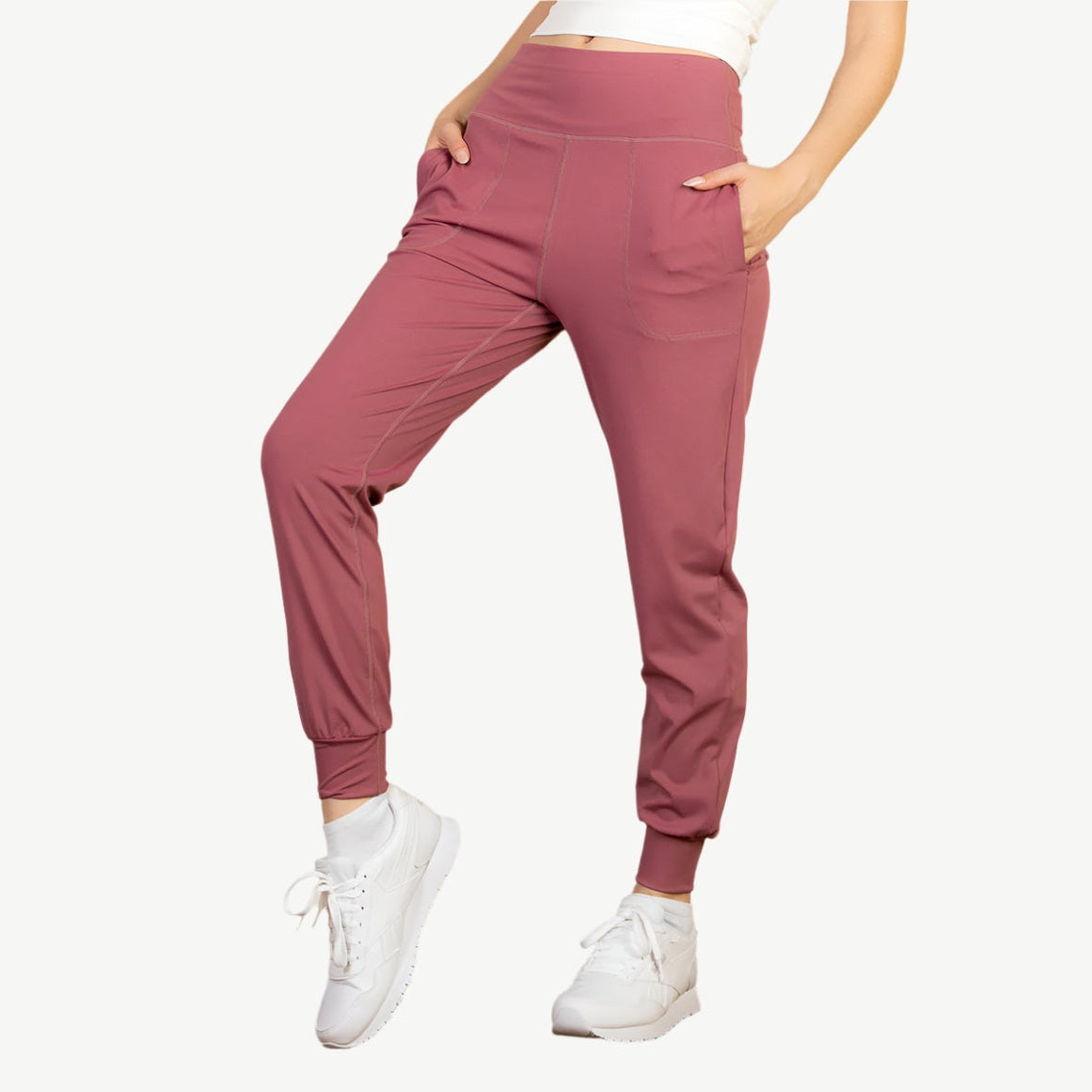 High Waisted Wide Waistband Joggers