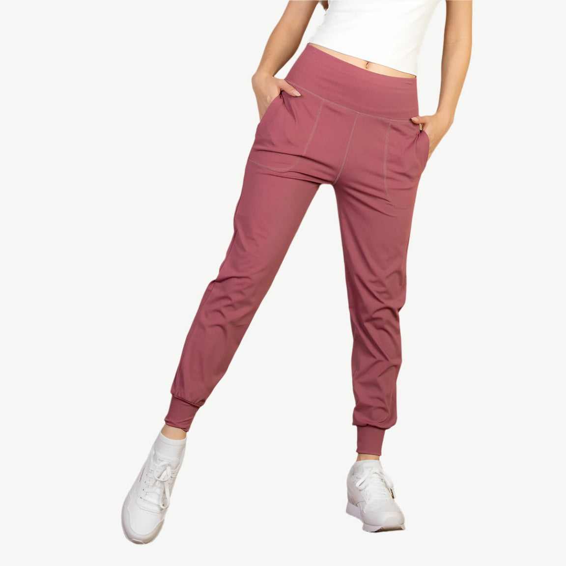 High Waisted Wide Waistband Joggers