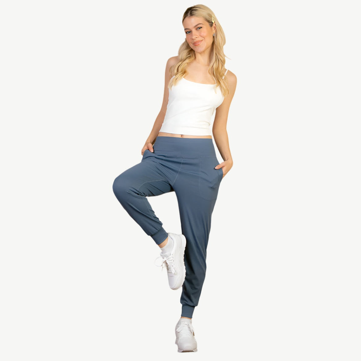 High Waisted Wide Waistband Joggers