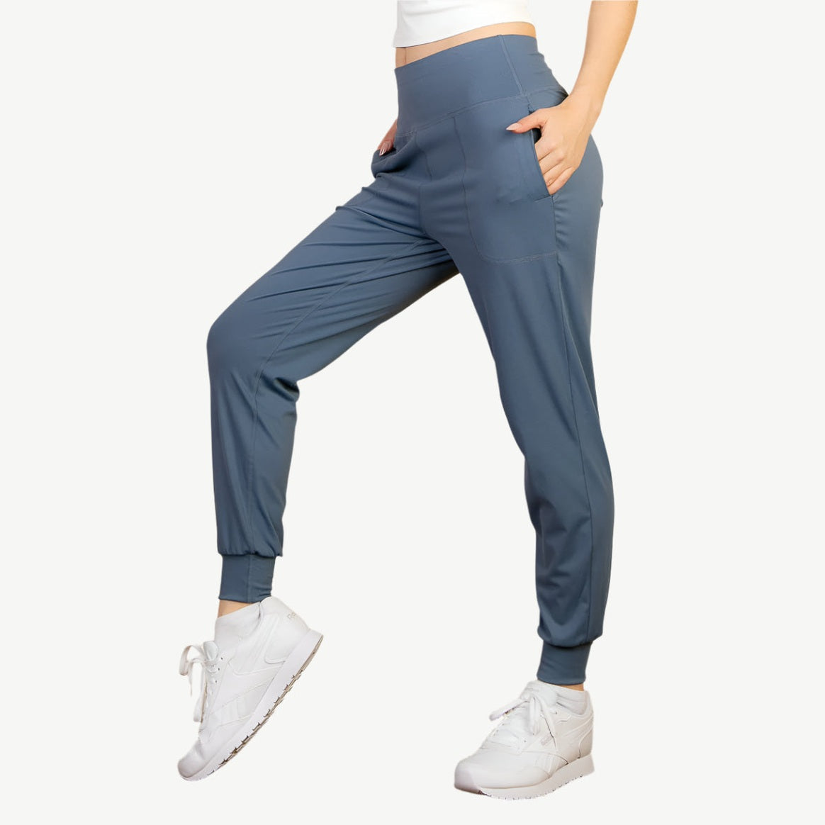 High Waisted Wide Waistband Joggers