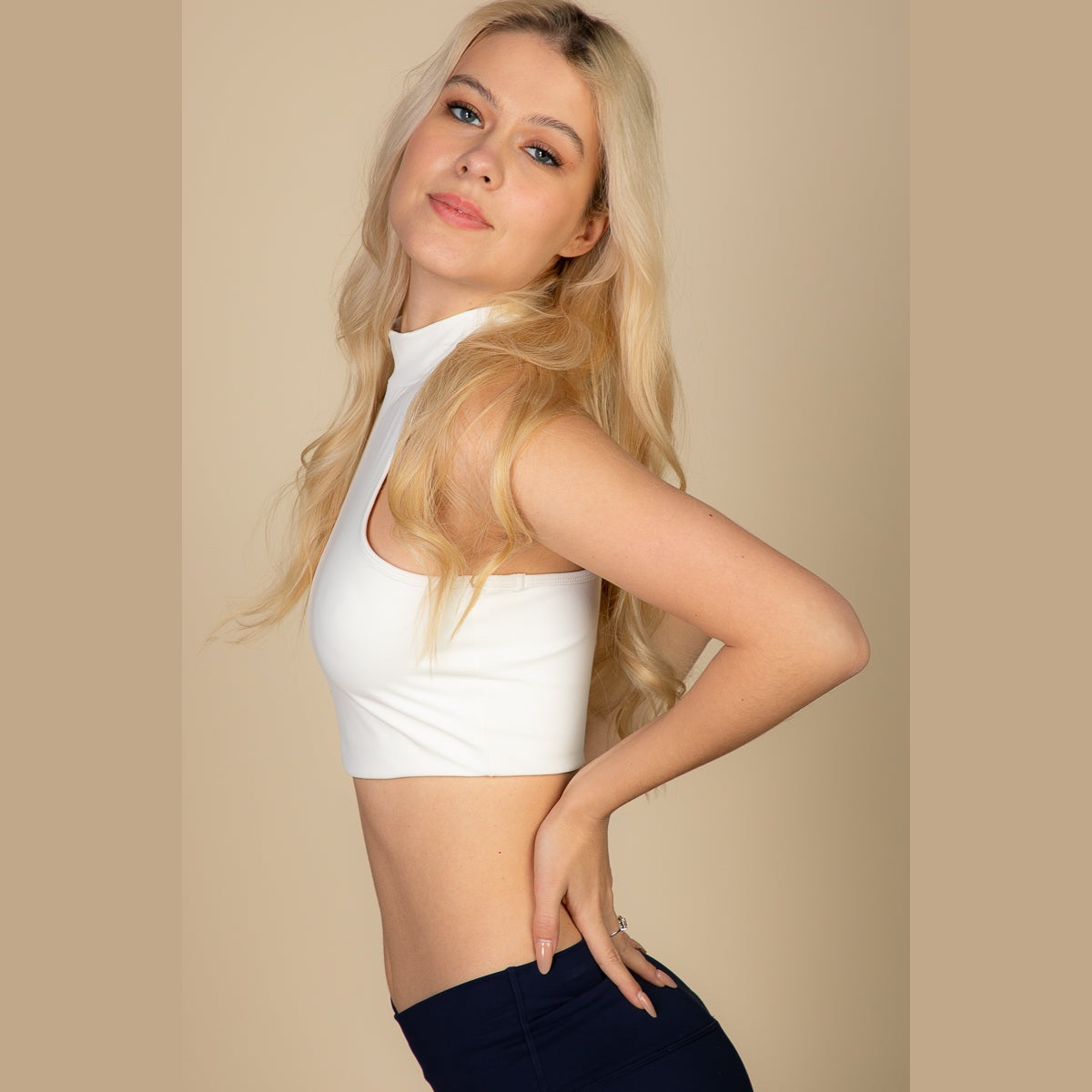 High Neck Sleeveless Top