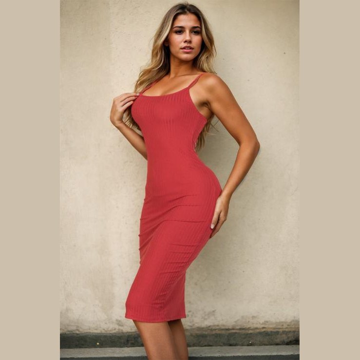 Ribbed Cami Soft Bodycon Dress