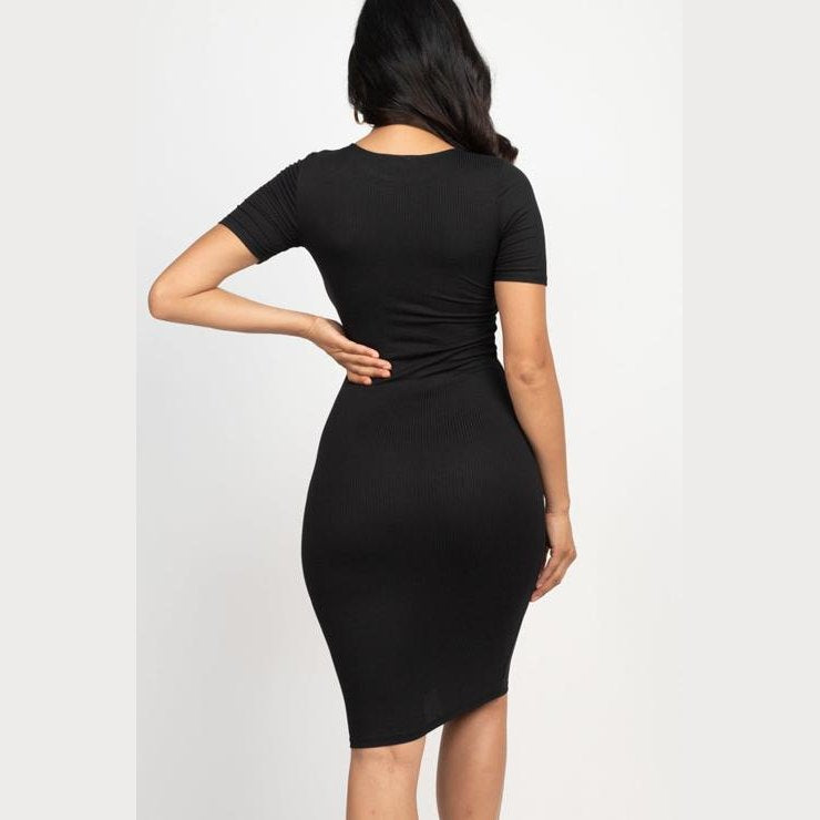 Ribbed Bodycon Midi Dress