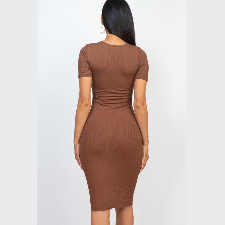 Ribbed Bodycon Midi Dress