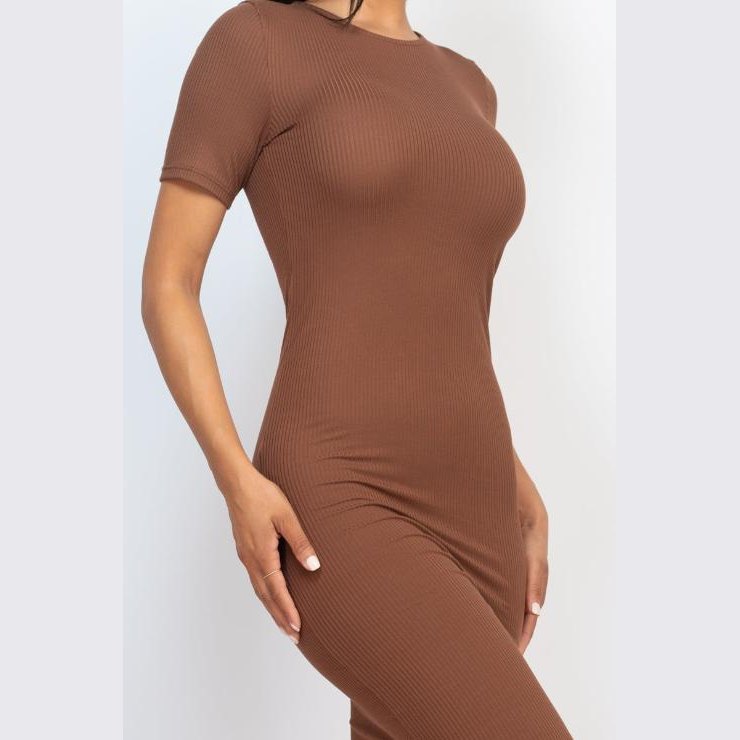 Ribbed Bodycon Midi Dress