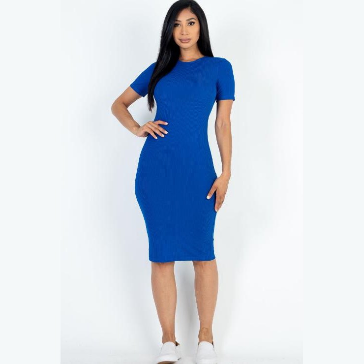 Ribbed Bodycon Midi Dress