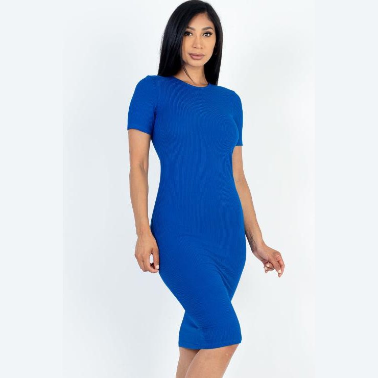 Ribbed Bodycon Midi Dress