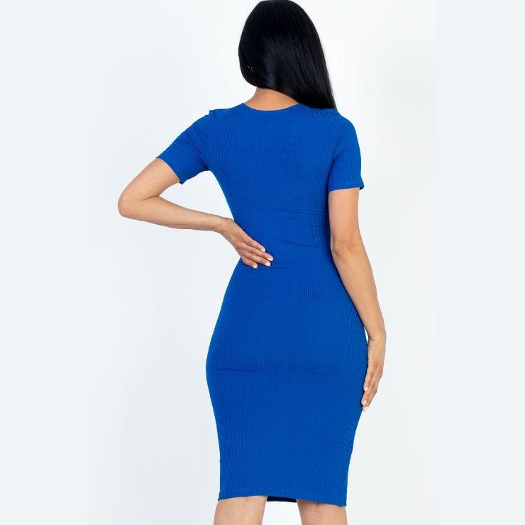 Ribbed Bodycon Midi Dress