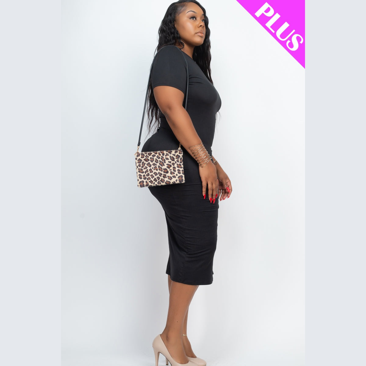 Plus Size Drawstring Ruched Side Split Hem Midi Dress