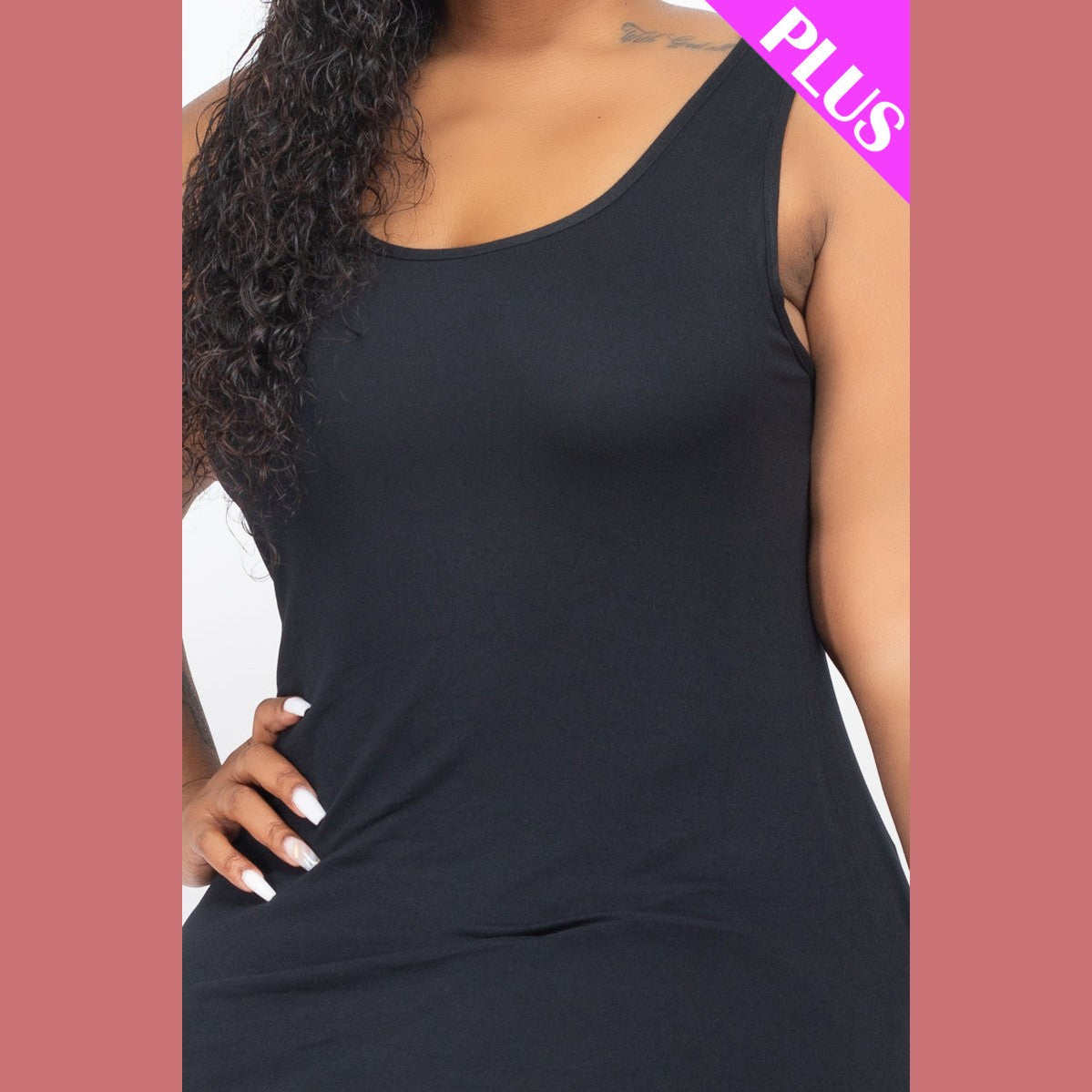 Plus Size Solid Basic Maxi Dress