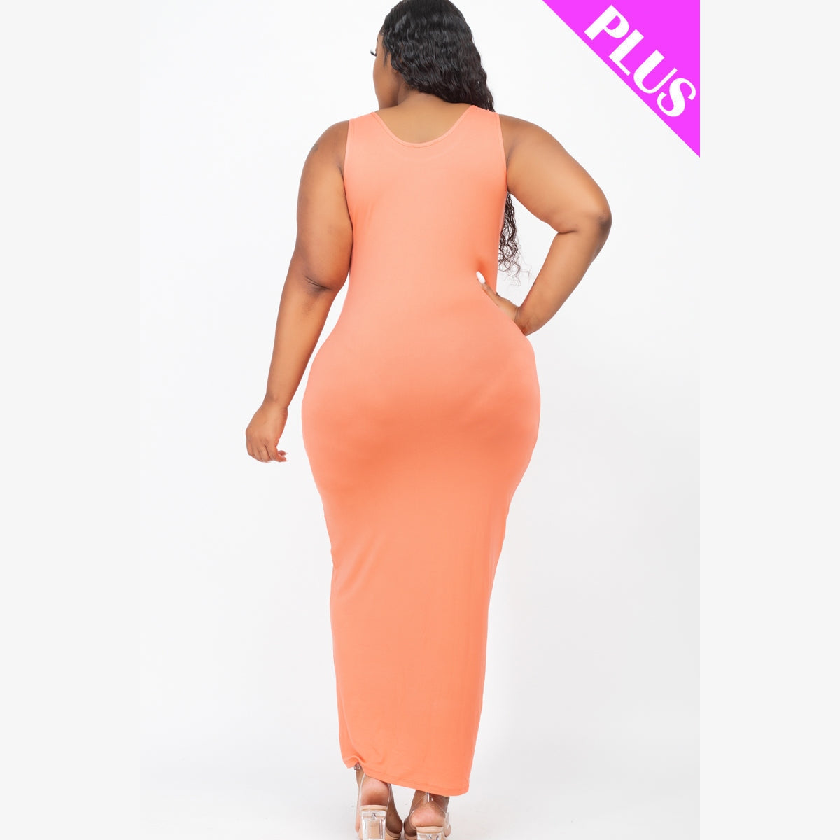 Plus Size Solid Basic Maxi Dress
