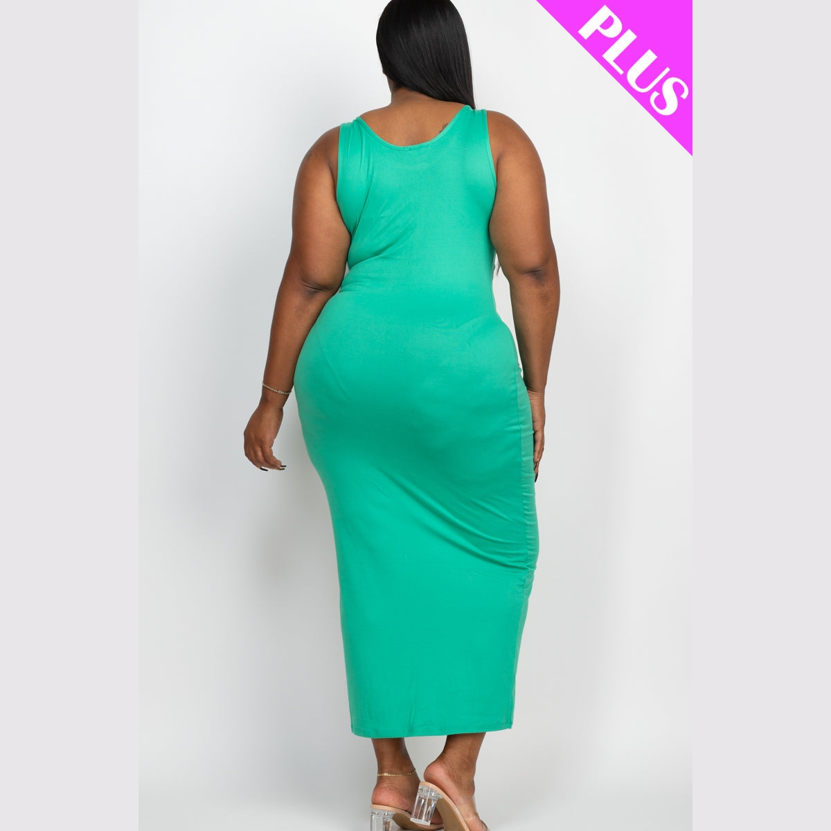 Plus Size Solid Basic Maxi Dress