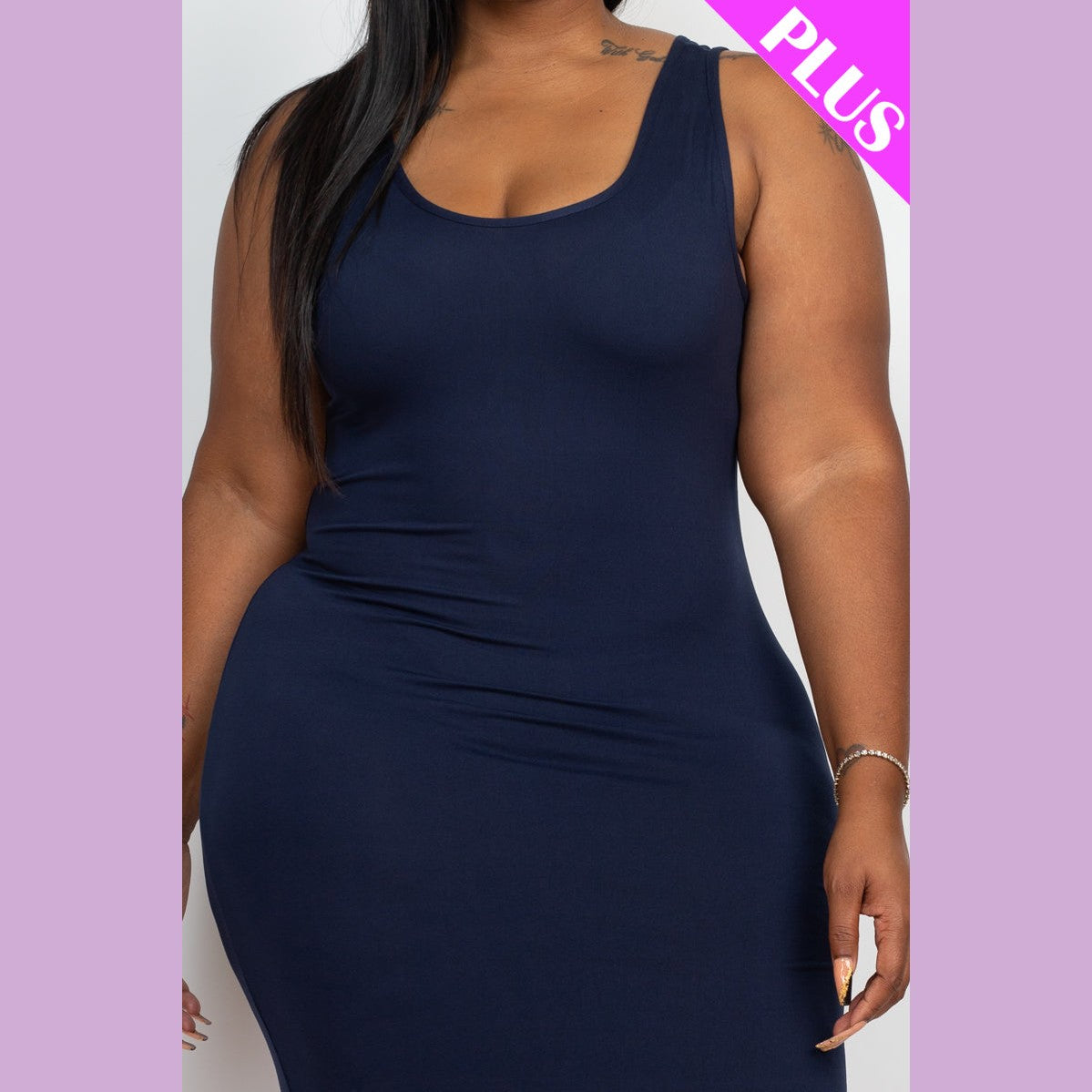 Plus Size Solid Basic Maxi Dress