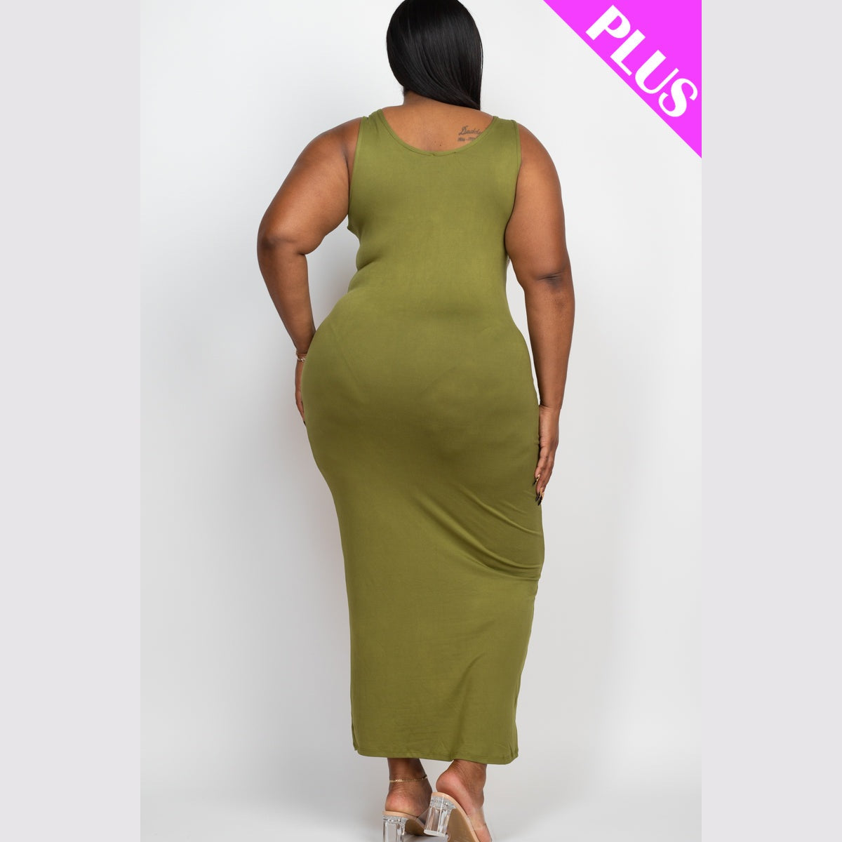 Plus Size Solid Basic Maxi Dress