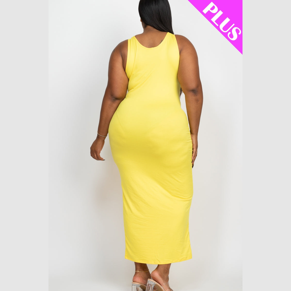 Plus Size Solid Basic Maxi Dress