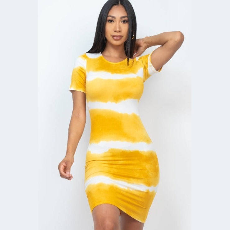 Tie-dye Print Bodycon Dress
