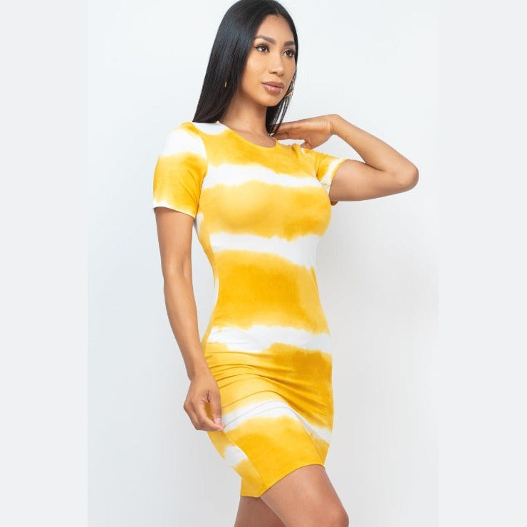 Tie-dye Print Bodycon Dress