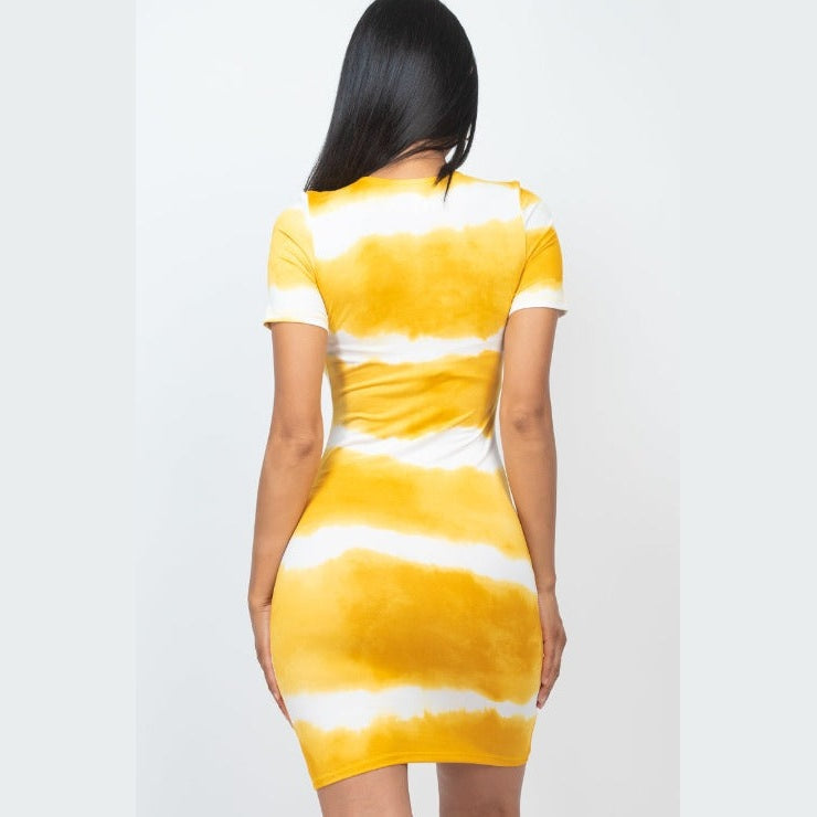 Tie-dye Print Bodycon Dress