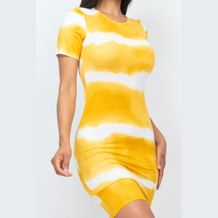 Tie-dye Print Bodycon Dress