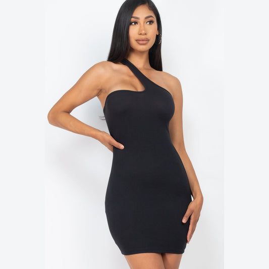 One Shoulder Bodycon Mini Dress
