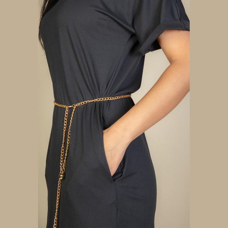 Side Pocket Double Folded Mini Dress