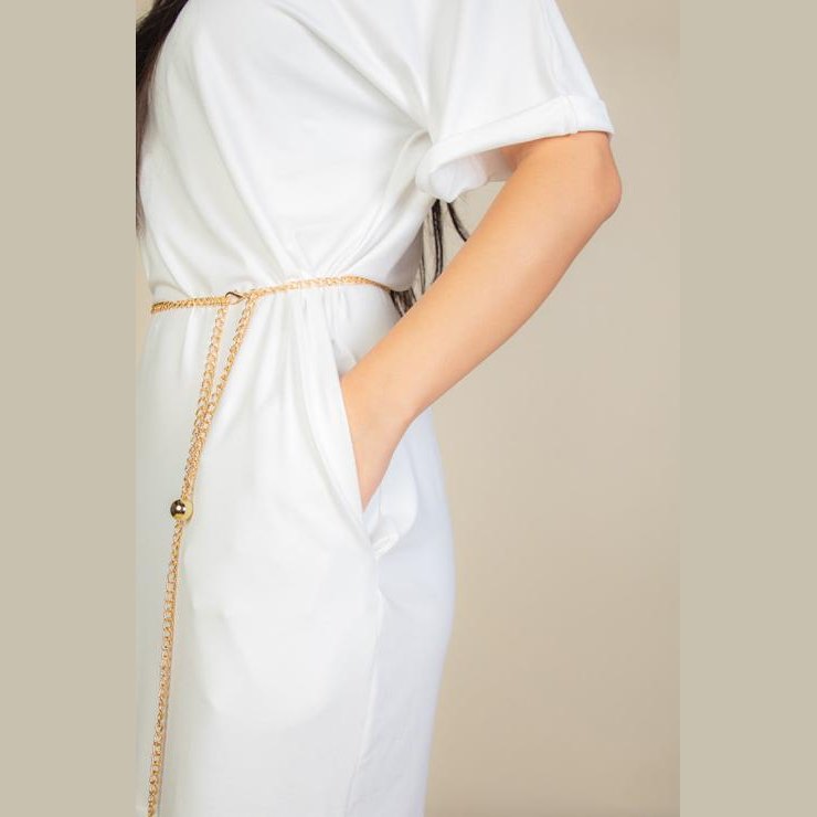 Side Pocket Double Folded Mini Dress