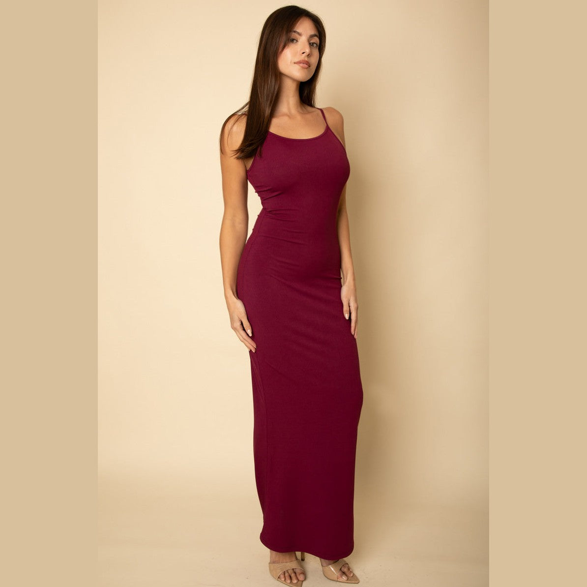 Ribbed Mermaid Hem Camisole Maxi Dress
