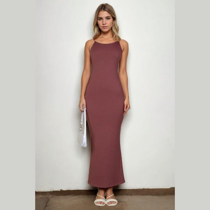 Ribbed Mermaid Hem Camisole Maxi Dress