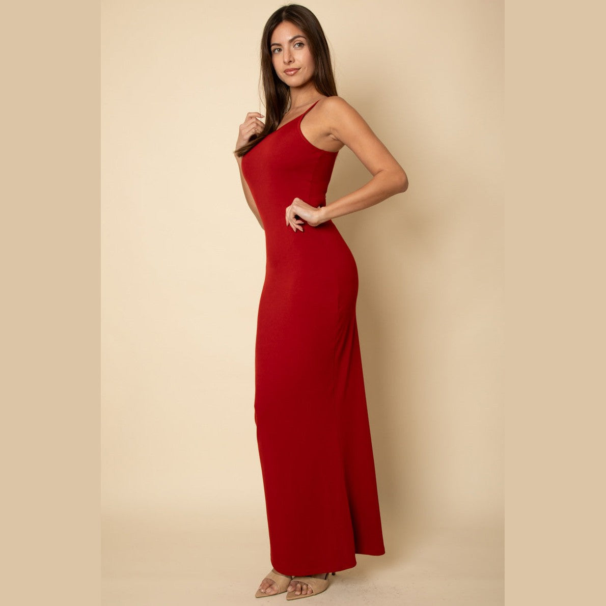 Ribbed Mermaid Hem Camisole Maxi Dress