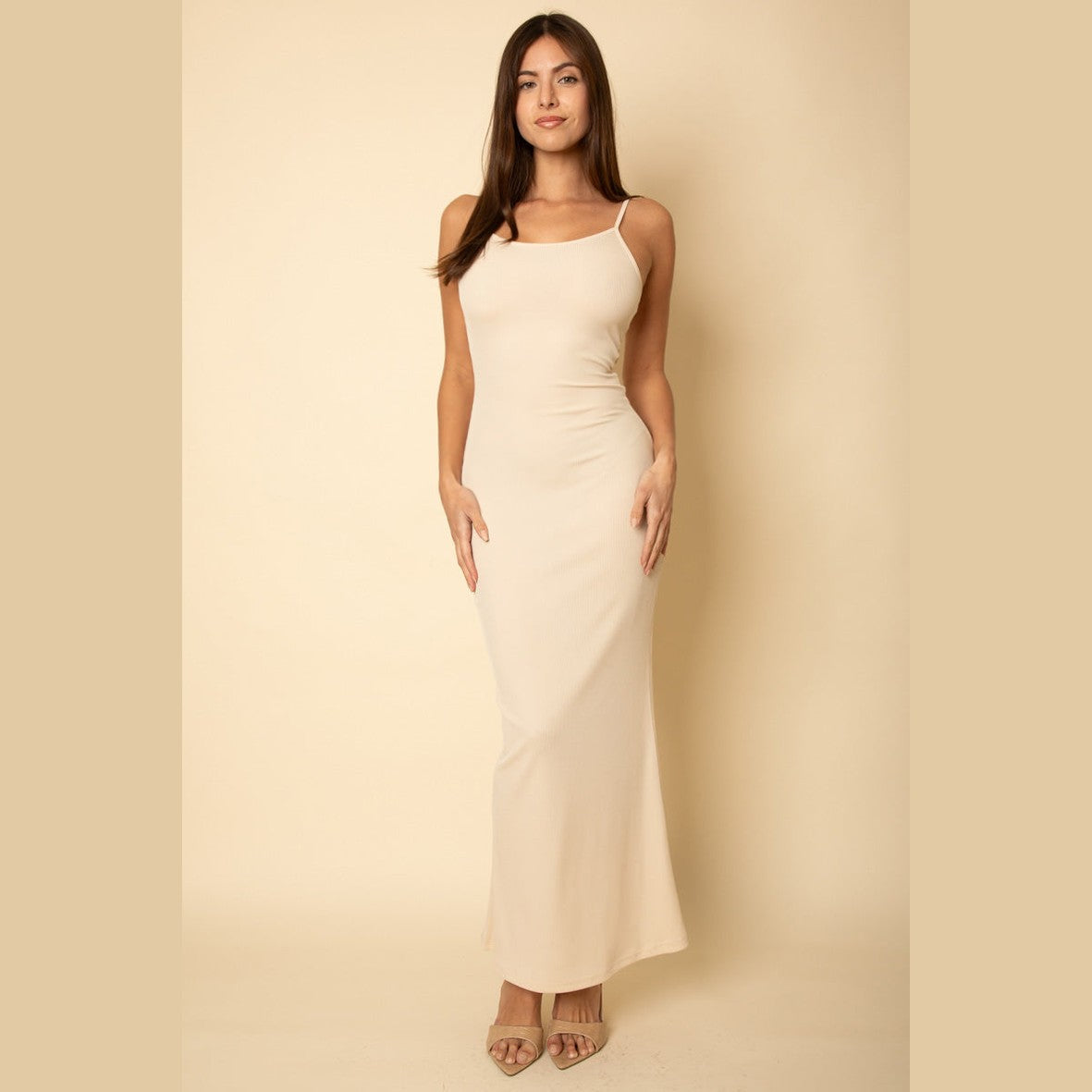 Ribbed Mermaid Hem Camisole Maxi Dress