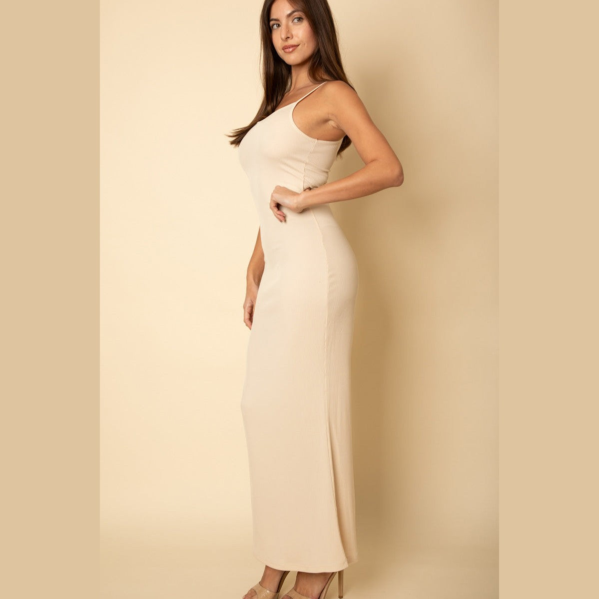 Ribbed Mermaid Hem Camisole Maxi Dress