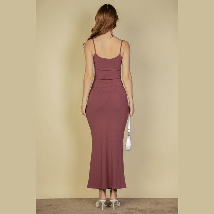 Ribbed Mermaid Hem Camisole Maxi Dress