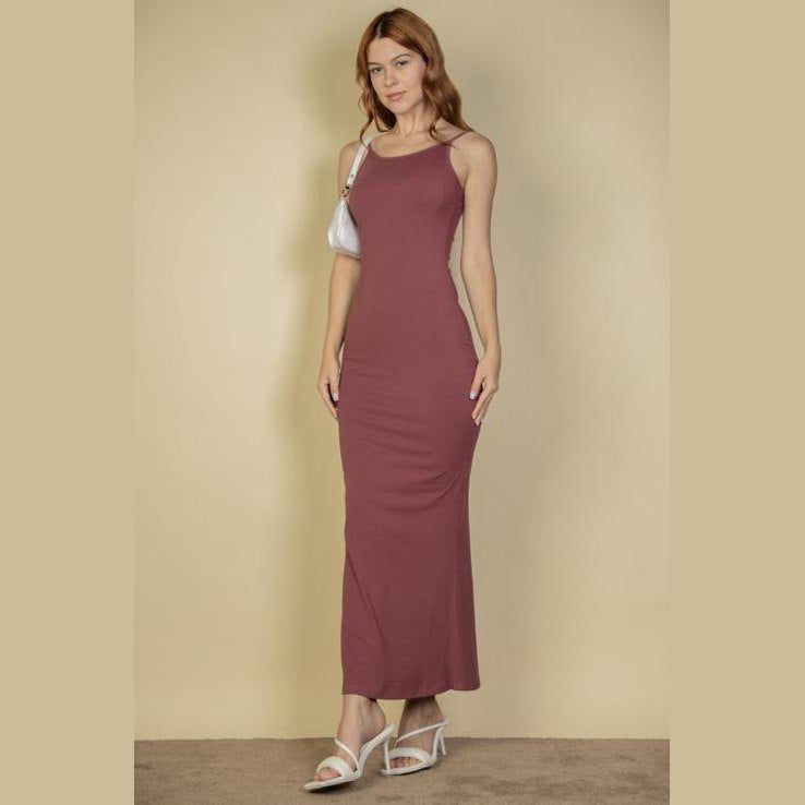 Ribbed Mermaid Hem Camisole Maxi Dress