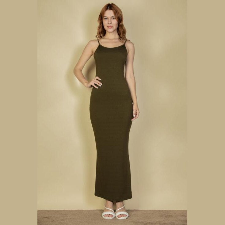 Ribbed Mermaid Hem Camisole Maxi Dress