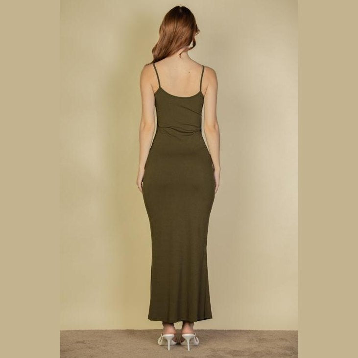 Ribbed Mermaid Hem Camisole Maxi Dress