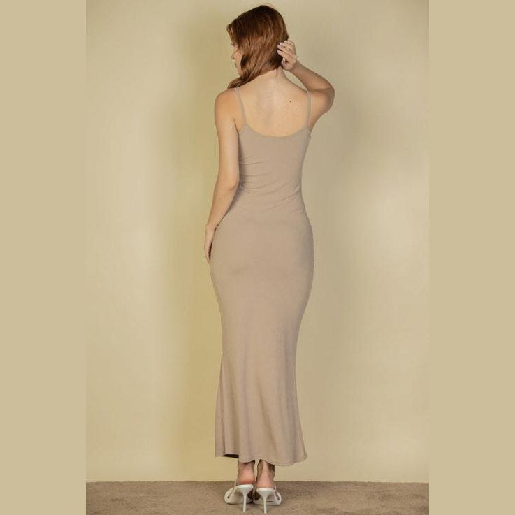 Ribbed Mermaid Hem Camisole Maxi Dress