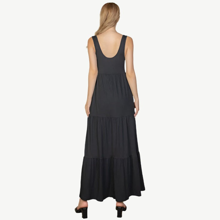 Solid Layered Hem Dress