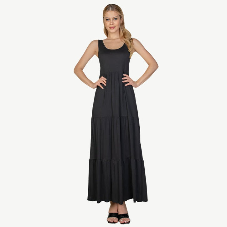 Solid Layered Hem Dress