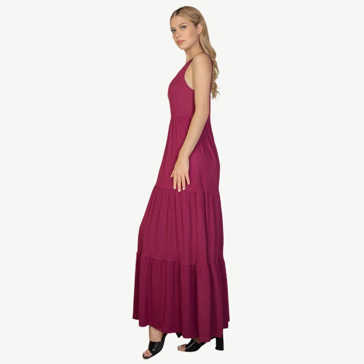 Solid Layered Hem Dress