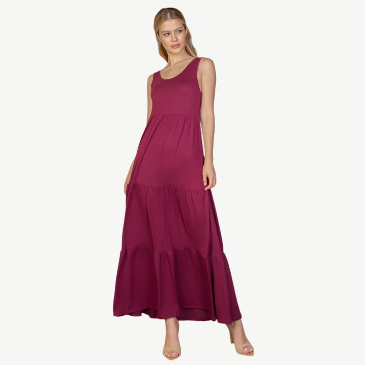 Solid Layered Hem Dress