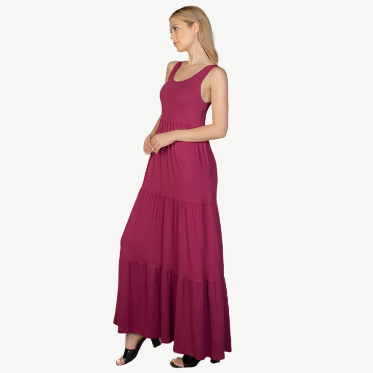 Solid Layered Hem Dress