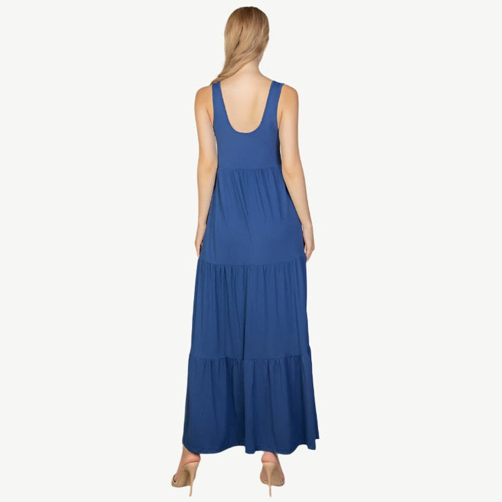 Solid Layered Hem Dress