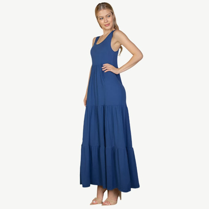 Solid Layered Hem Dress