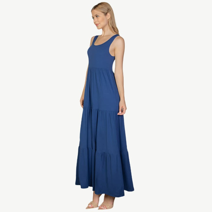 Solid Layered Hem Dress