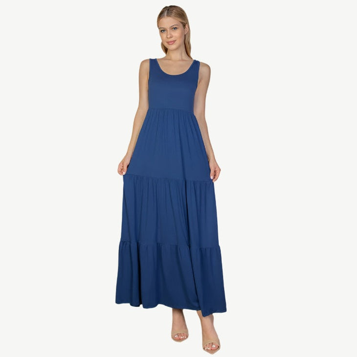 Solid Layered Hem Dress