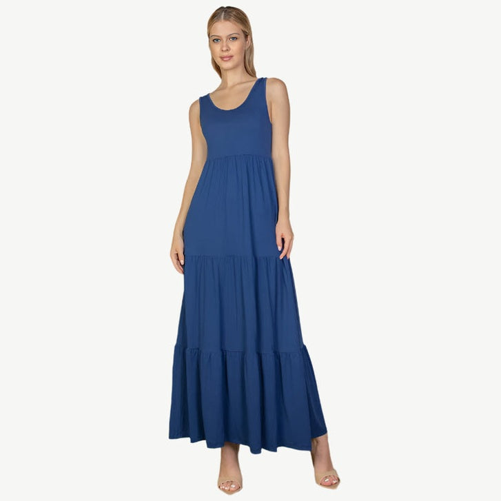 Solid Layered Hem Dress