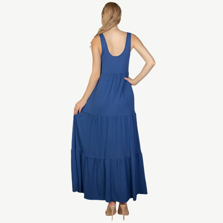 Solid Layered Hem Dress