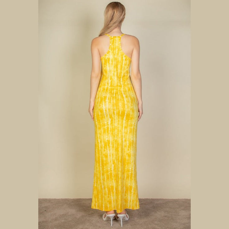 Tie Dye Printed Cami Bodycon Maxi Dress