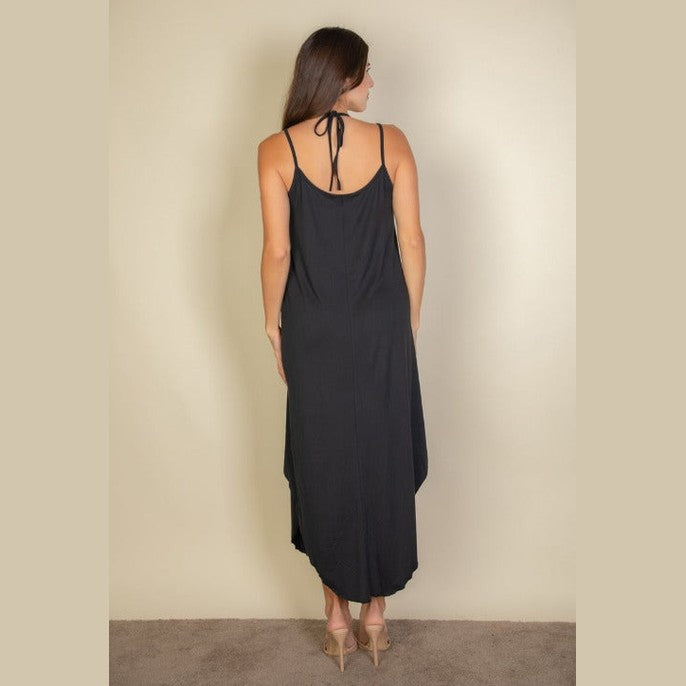 Solid Cami Double Strap Loose Fit Dress